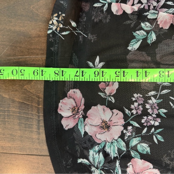 Torrid Black Floral Mesh Midi Dress size Large - Picture 14 of 14